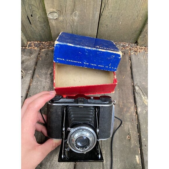 Vintage 1953 Ansco B2 Speedex 120 Film Camera 85mm F4.5 Lens Anastigmat WITH BOX - Picture 12 of 14